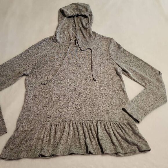 Jane and Delancey Womens Hooded Long Sleeve Heathered Gray Sweater Size Medium - Picture 1 of 8